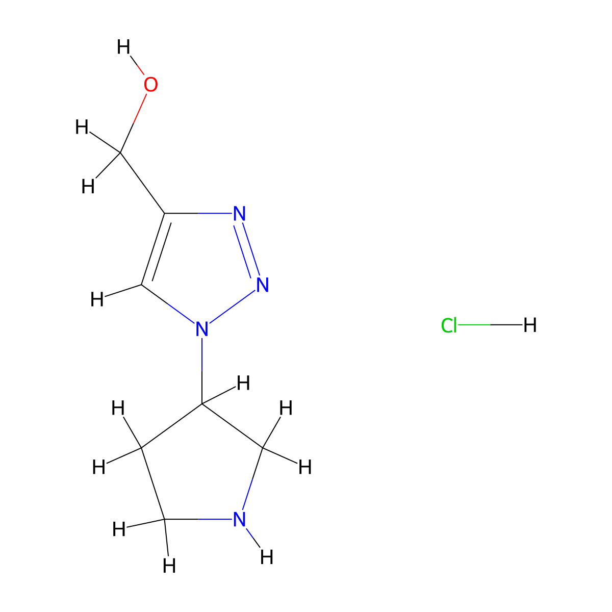 (1-(pyrrolidin-3-yl)-1H-1,2,3-triazol-4-yl)methanol hydrochloride molecular structure, CAS 1824269-27-3