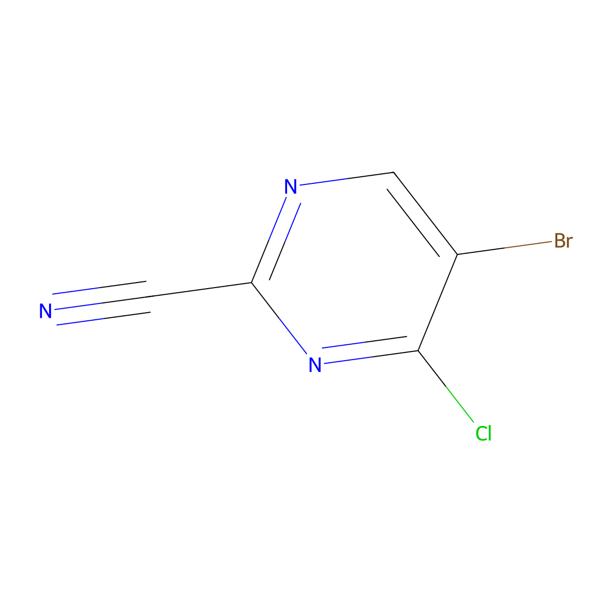 5-Bromo-4-chloropyrimidine-2-carbonitrile molecular structure, CAS 1824269-98-8
