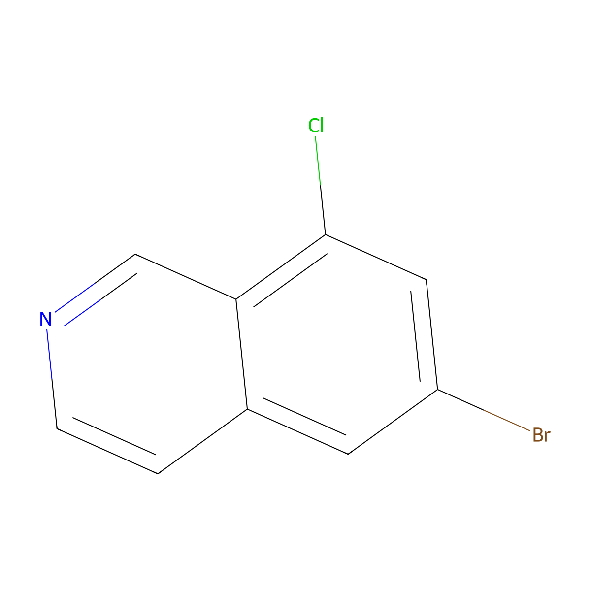 6-Bromo-8-chloroisoquinoline molecular structure, CAS 1824270-14-5