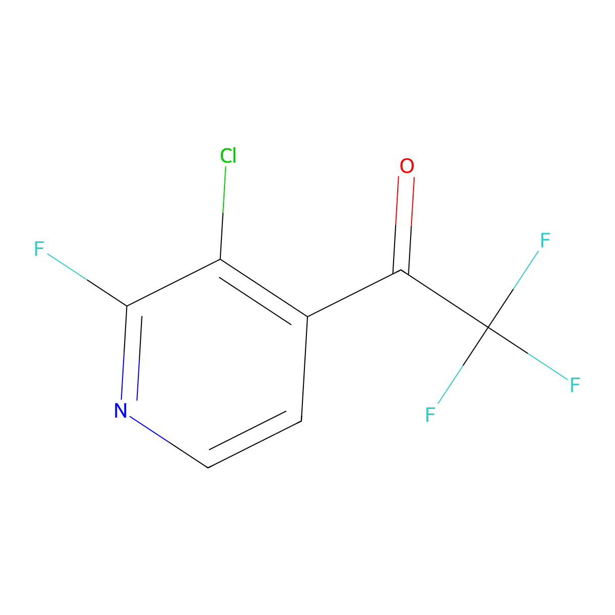 1-(3-Chloro-2-fluoropyridin-4-yl)-2,2,2-trifluoroethanone molecular structure, CAS 1824270-39-4