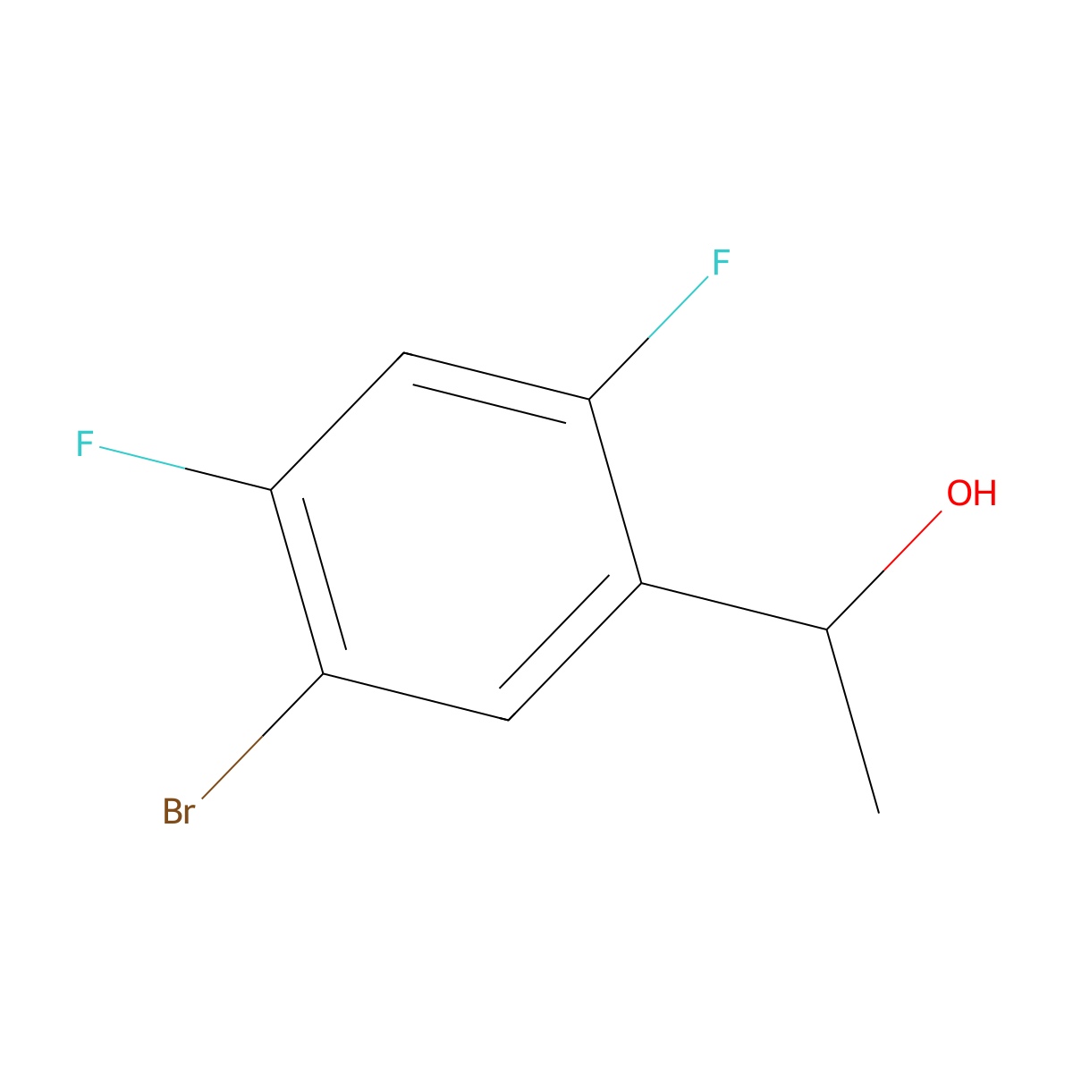 1-(5-Bromo-2,4-difluorophenyl)ethanol molecular structure, CAS 1824270-49-6