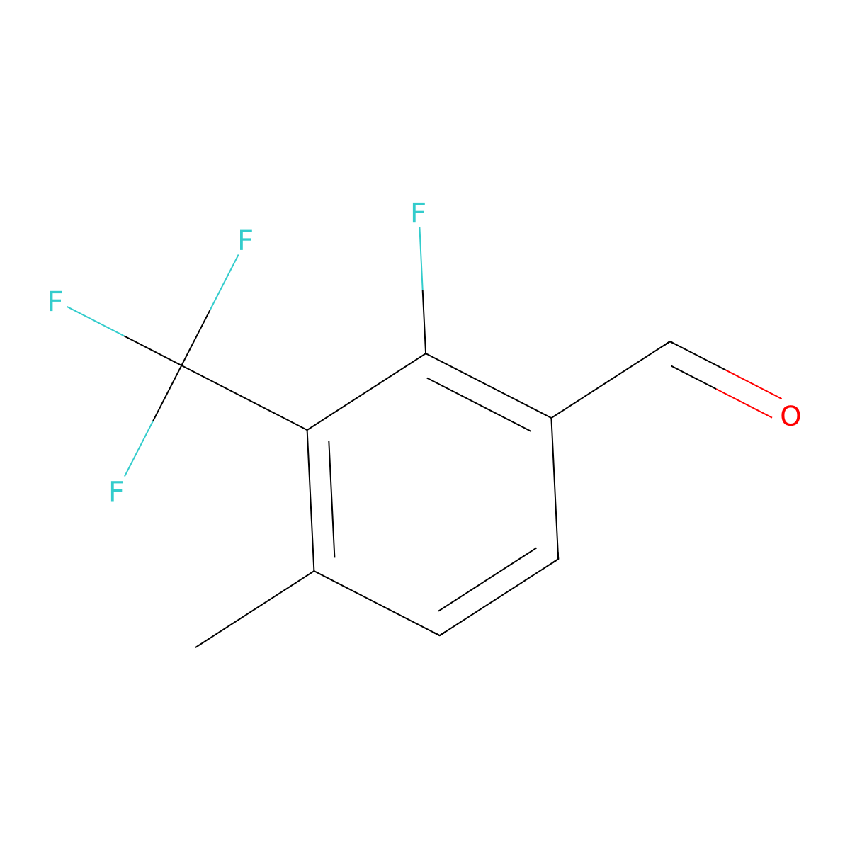 2-Fluoro-4-methyl-3-(trifluoromethyl)benzaldehyde molecular structure, CAS 1824270-96-3
