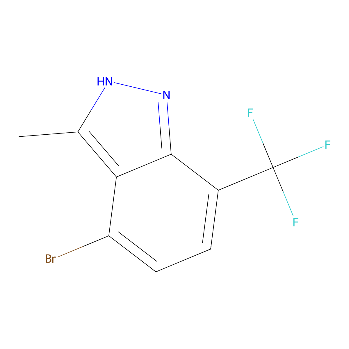 4-Bromo-3-methyl-7-(trifluoromethyl)-1H-indazole molecular structure, CAS 1824271-01-3