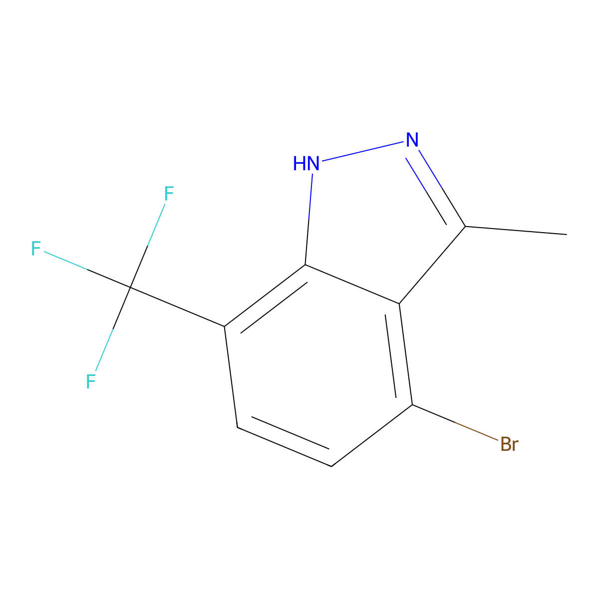 4-Bromo-3-methyl-7-(trifluoromethyl)-1H-indazole molecular structure, CAS 1824271-01-3