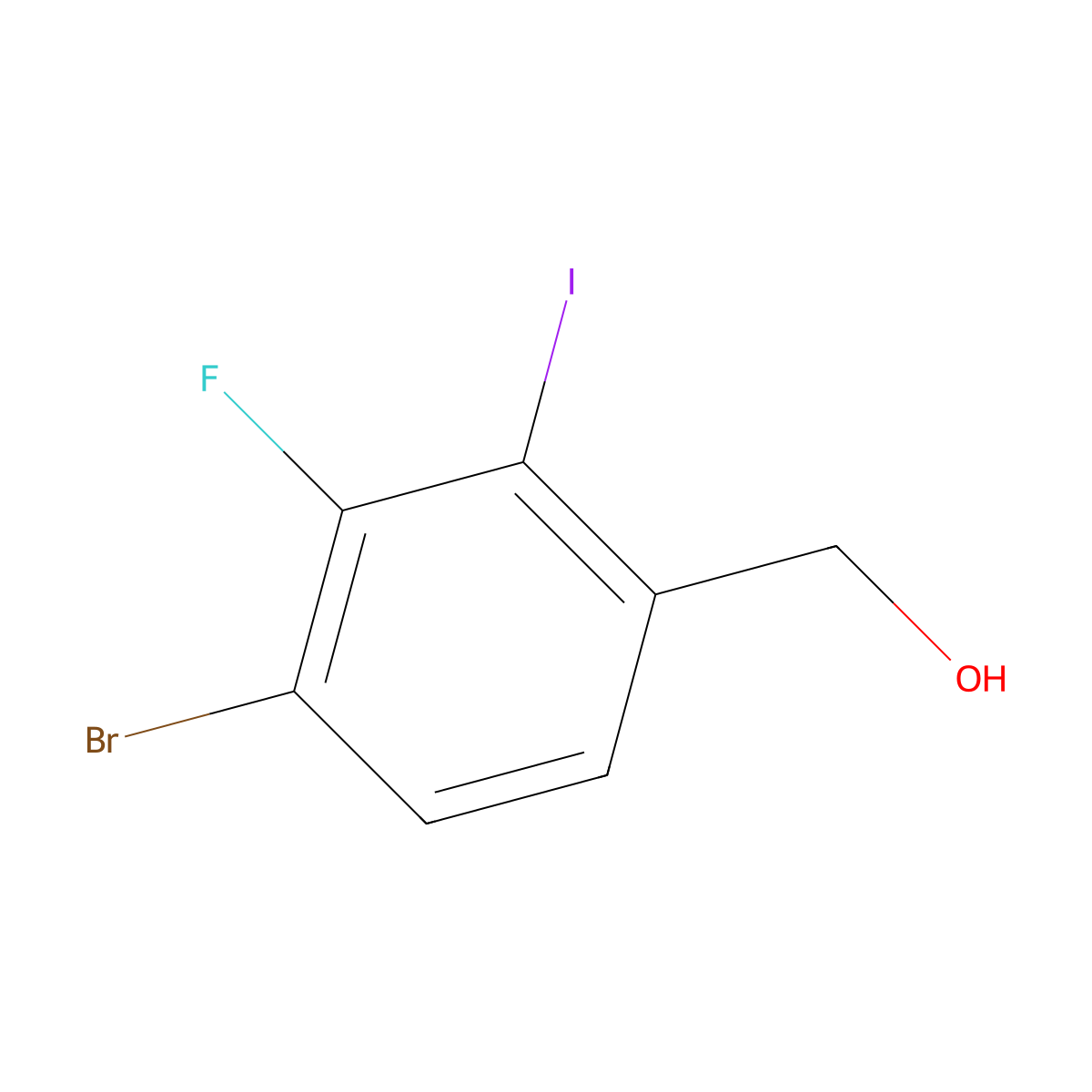 4-Bromo-3-fluoro-2-iodobenzyl alcohol molecular structure, CAS 1824271-27-3