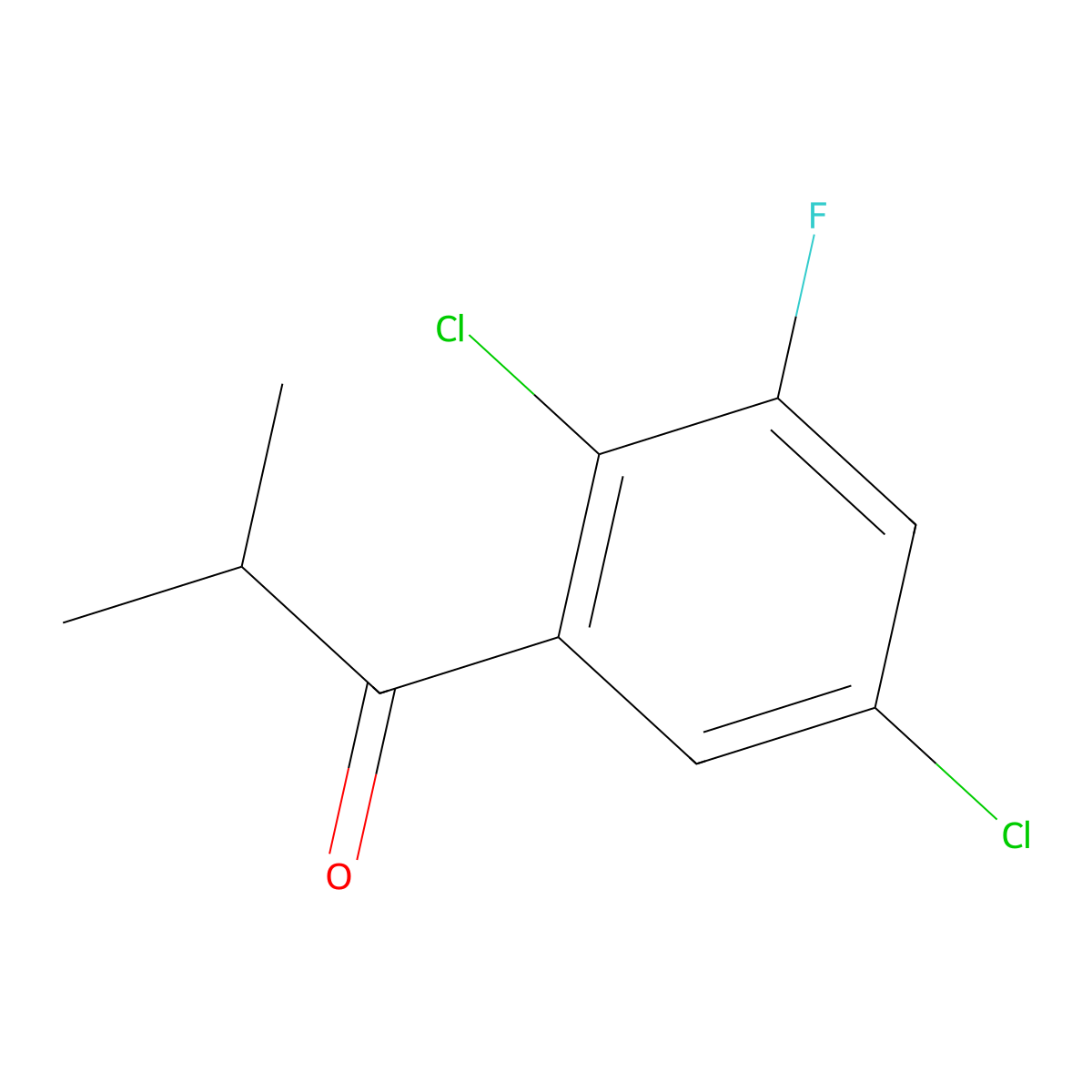 1-(2,5-Dichloro-3-fluorophenyl)-2-methyl-1-propanone molecular structure, CAS 1824271-58-0