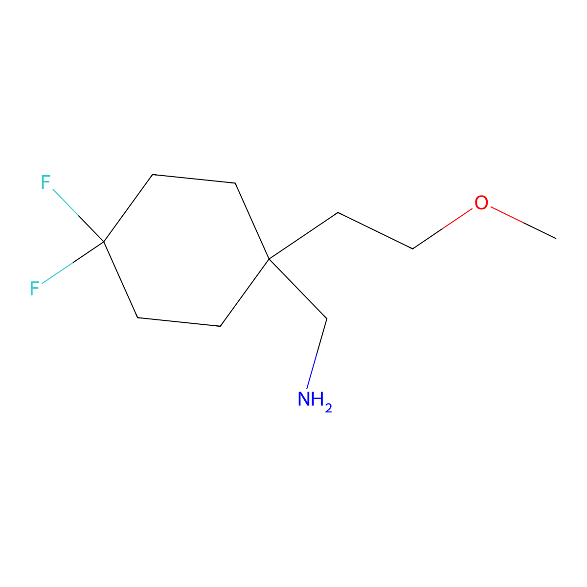 [4,4-Difluoro-1-(2-methoxyethyl)cyclohexyl]methanamine molecular structure, CAS 1824271-82-0