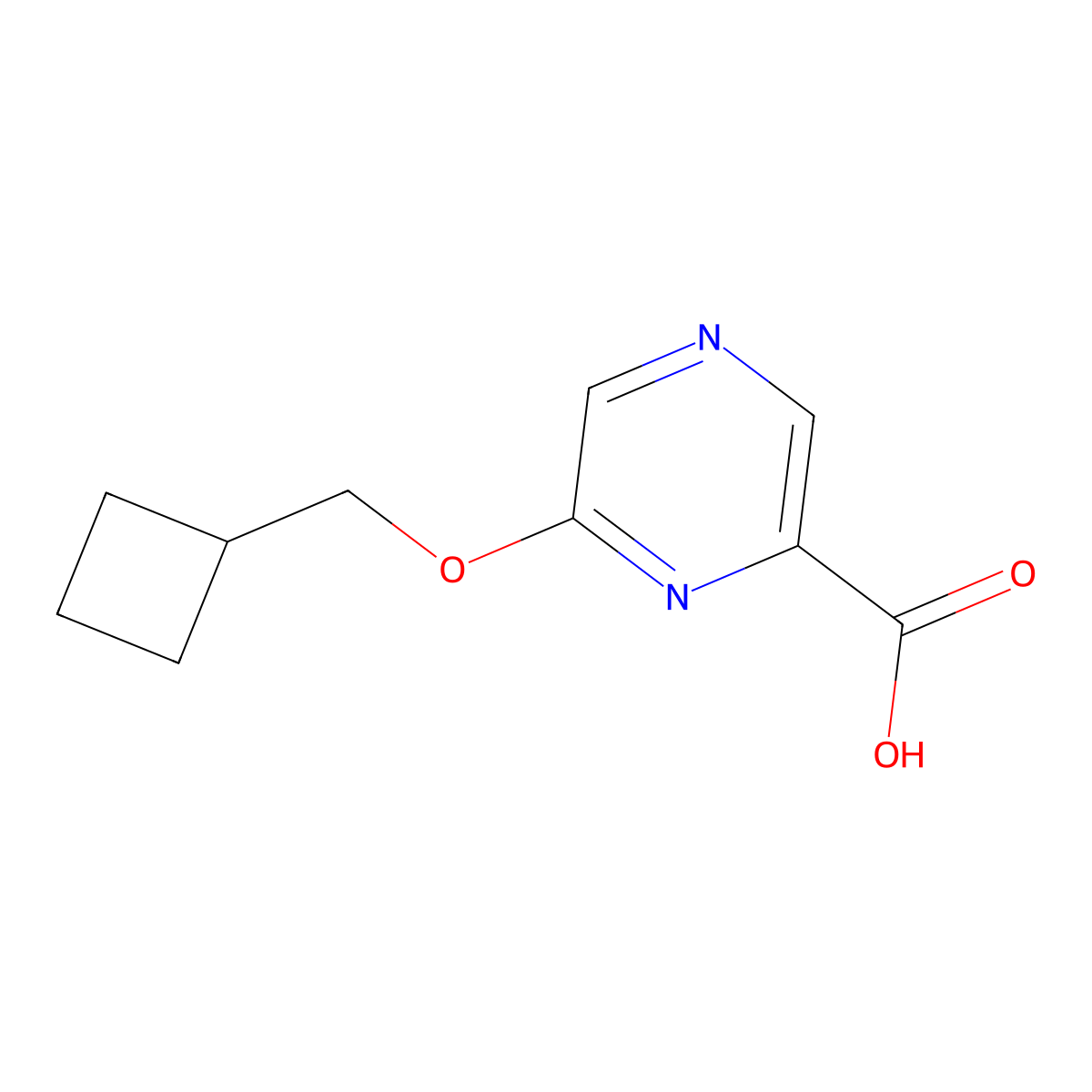 6-(Cyclobutylmethoxy)pyrazine-2-carboxylic acid molecular structure, CAS 1824271-85-3