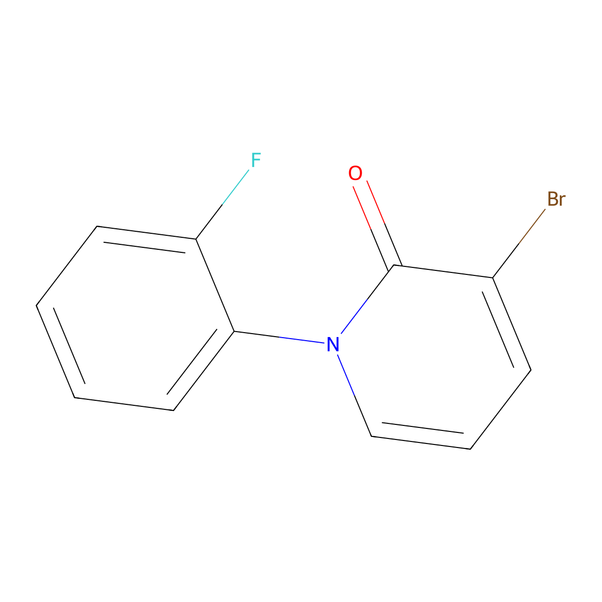 3-Bromo-1-(2-fluorophenyl)pyridin-2(1H)-one molecular structure, CAS 1824271-98-8