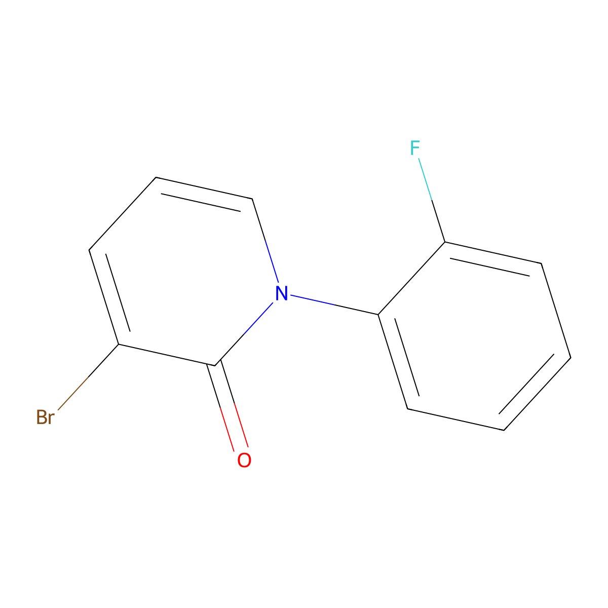 3-Bromo-1-(2-fluorophenyl)pyridin-2(1H)-one molecular structure, CAS 1824271-98-8