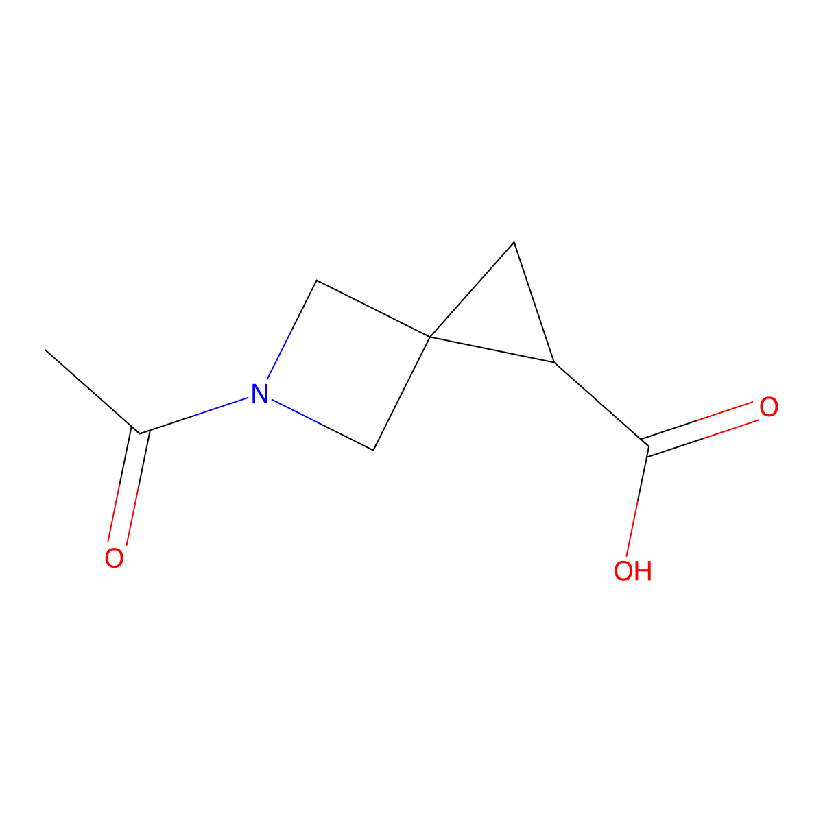 5-Acetyl-5-azaspiro[2.3]hexane-1-carboxylic acid molecular structure, CAS 1824272-14-1