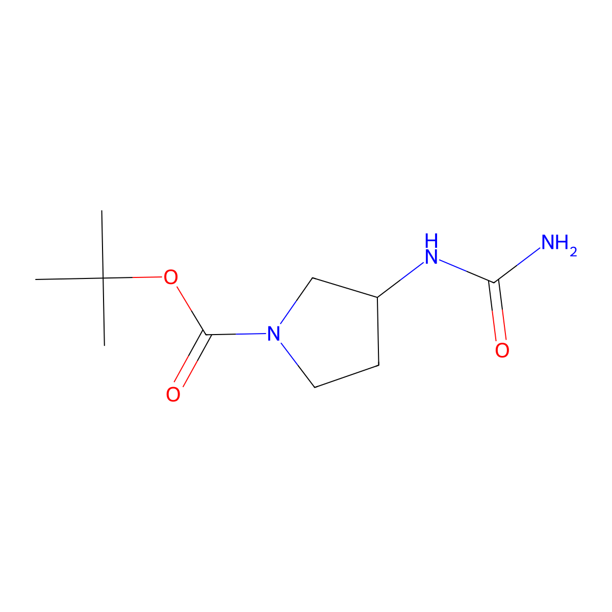 Tert-butyl 3-(carbamoylamino)pyrrolidine-1-carboxylate molecular structure, CAS 1824272-26-5