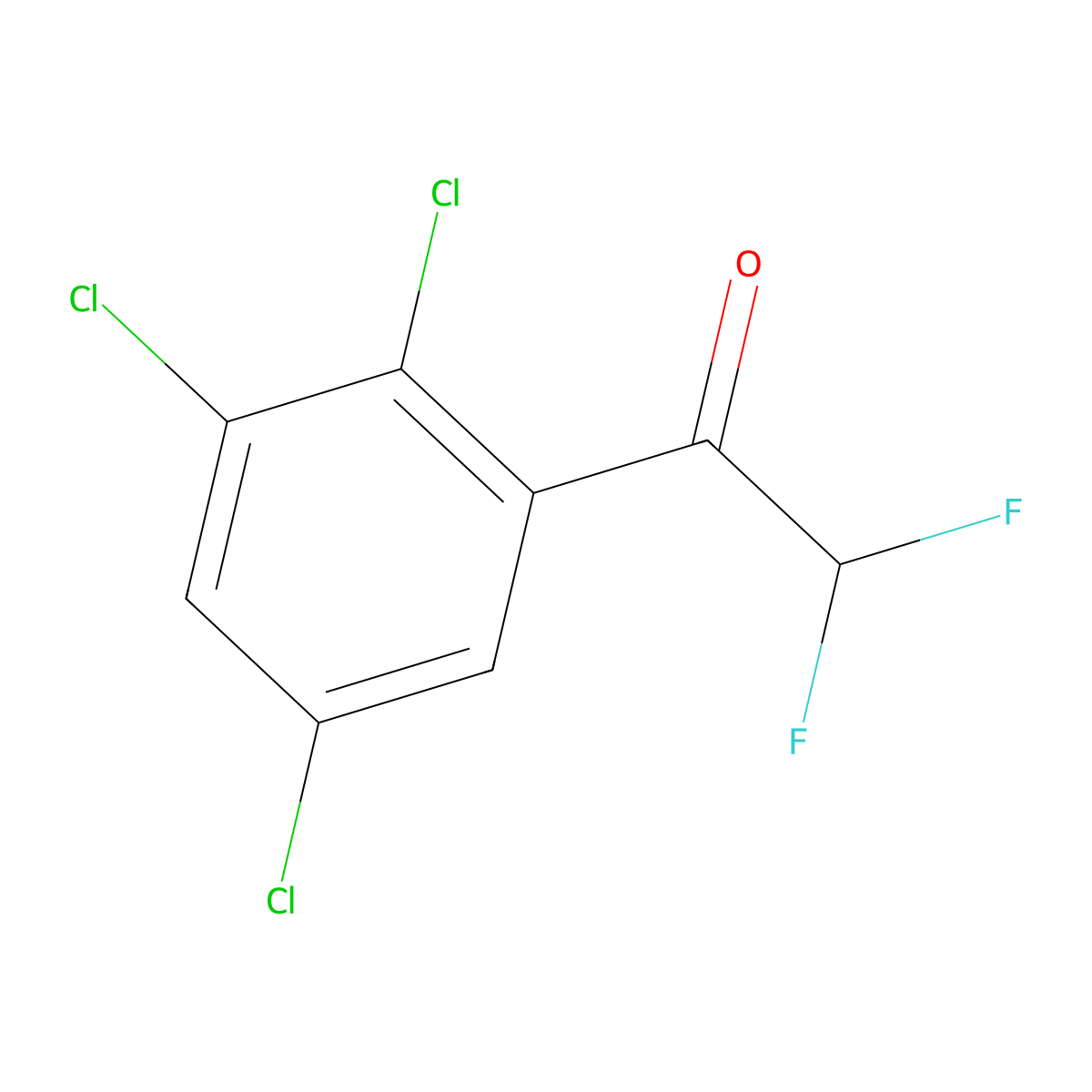 2,2-Difluoro-1-(2,3,5-trichlorophenyl)ethanone molecular structure, CAS 1824272-29-8