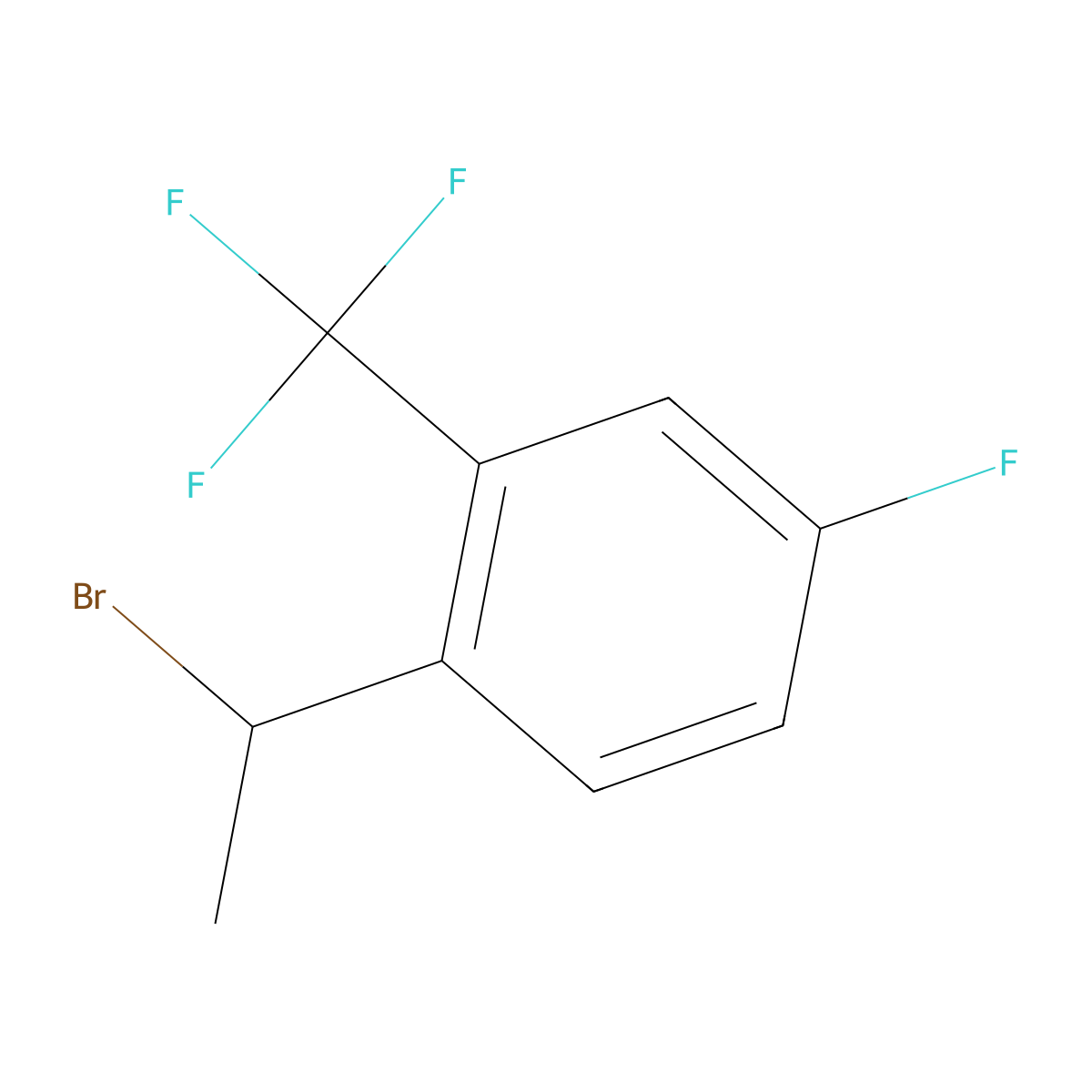 1-(1-Bromoethyl)-4-fluoro-2-(trifluoromethyl)benzene molecular structure, CAS 1824272-40-3