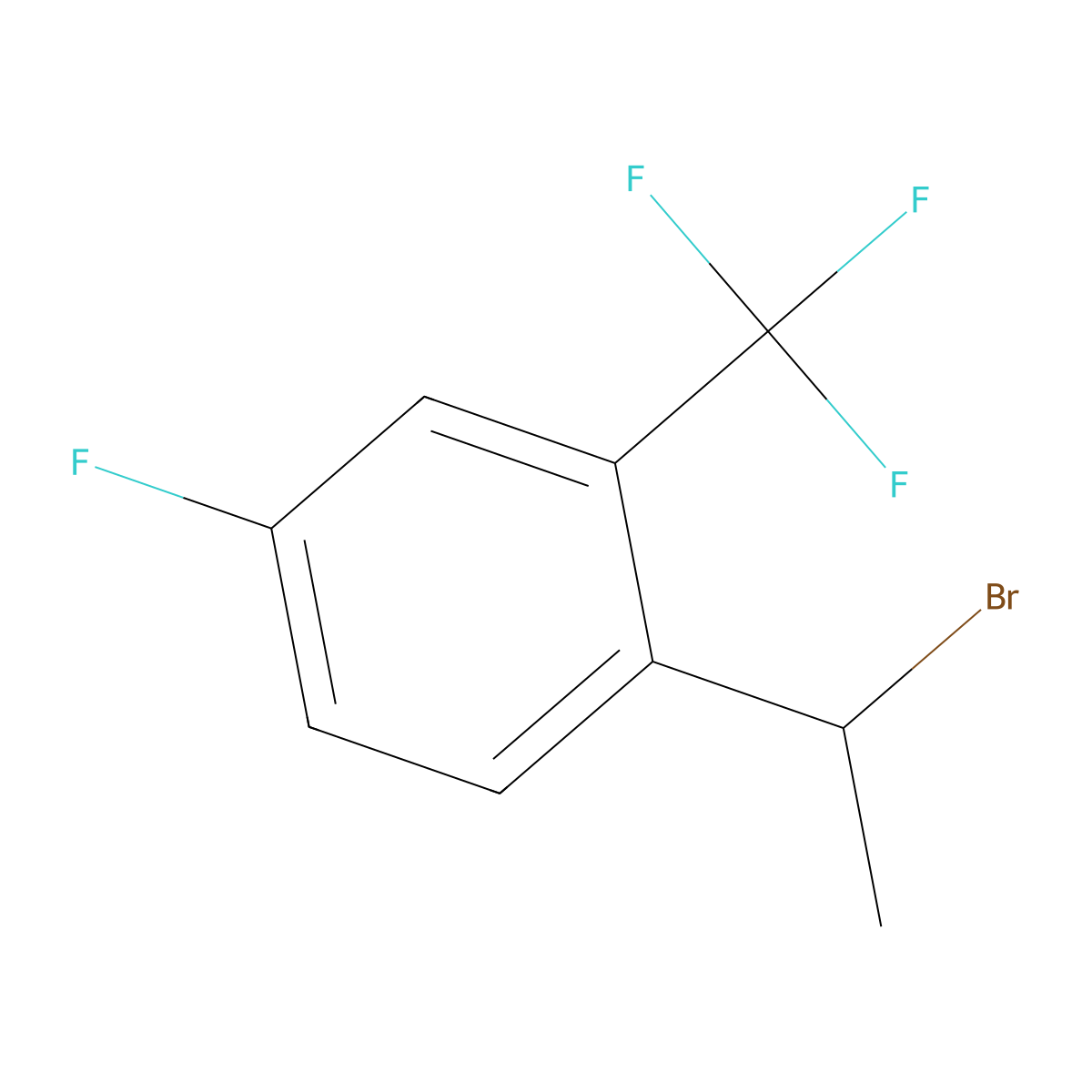 1-(1-Bromoethyl)-4-fluoro-2-(trifluoromethyl)benzene molecular structure, CAS 1824272-40-3