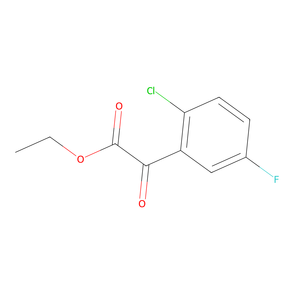 Ethyl 2-(2-chloro-5-fluorophenyl)-2-oxoacetate molecular structure, CAS 1824272-54-9