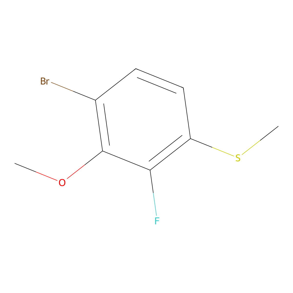 (4-Bromo-2-fluoro-3-methoxyphenyl)(methyl)sulfane molecular structure, CAS 1824272-66-3
