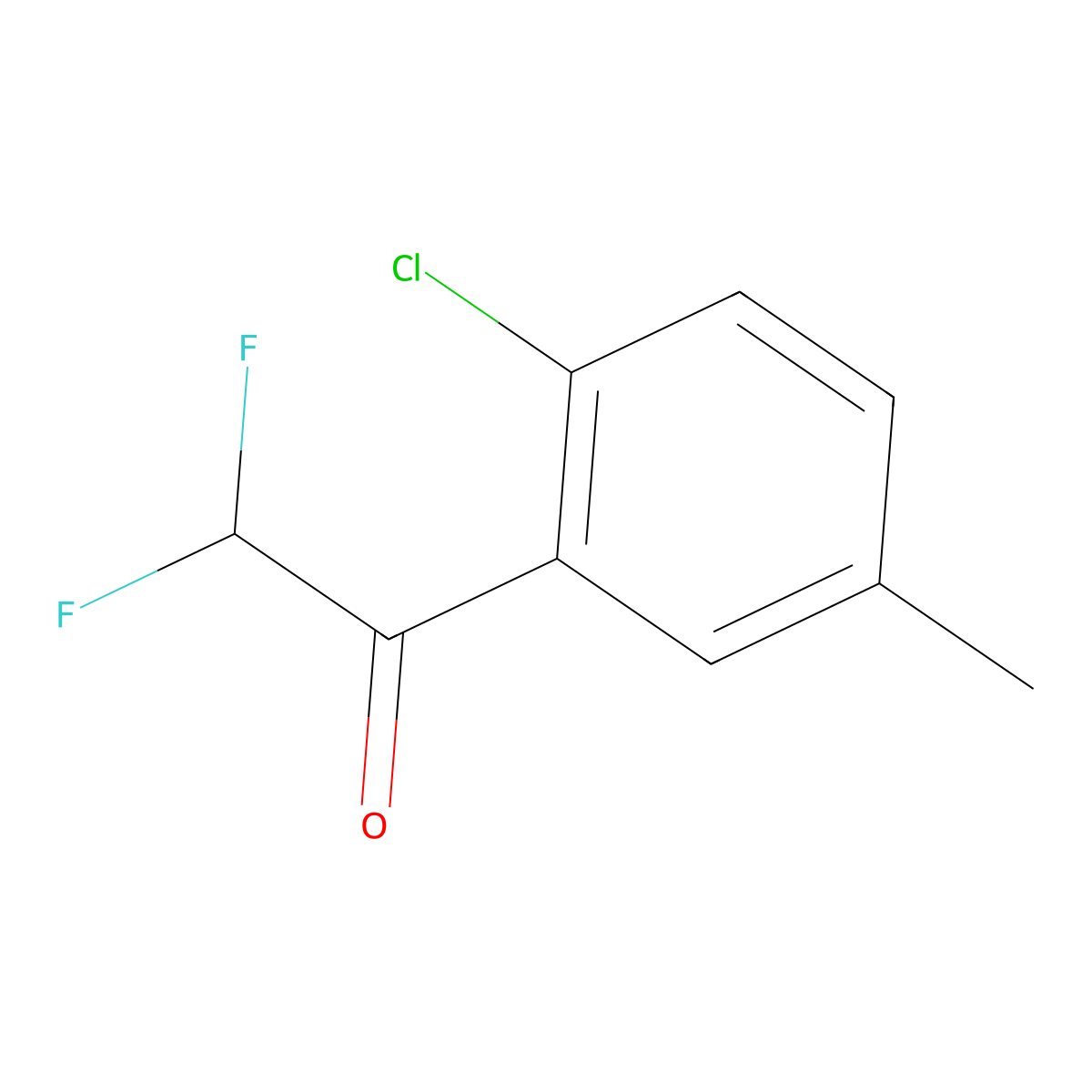 1-(2-Chloro-5-methylphenyl)-2,2-difluoroethan-1-one molecular structure, CAS 1824272-79-8