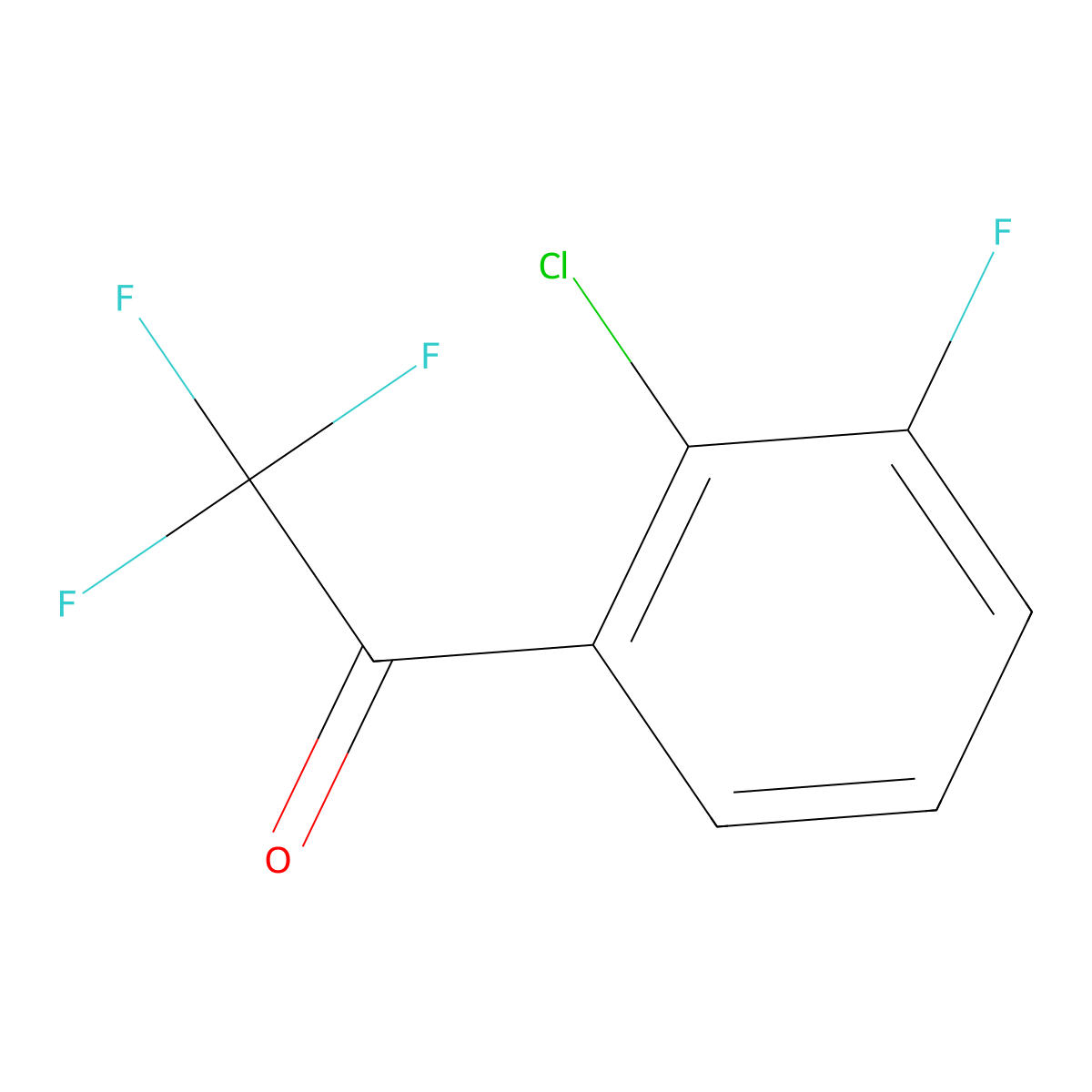 1-(2-Chloro-3-fluorophenyl)-2,2,2-trifluoroethan-1-one molecular structure, CAS 1824273-10-0