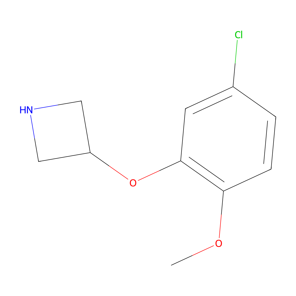 3-(5-Chloro-2-methoxyphenoxy)azetidine molecular structure, CAS 1824273-55-3