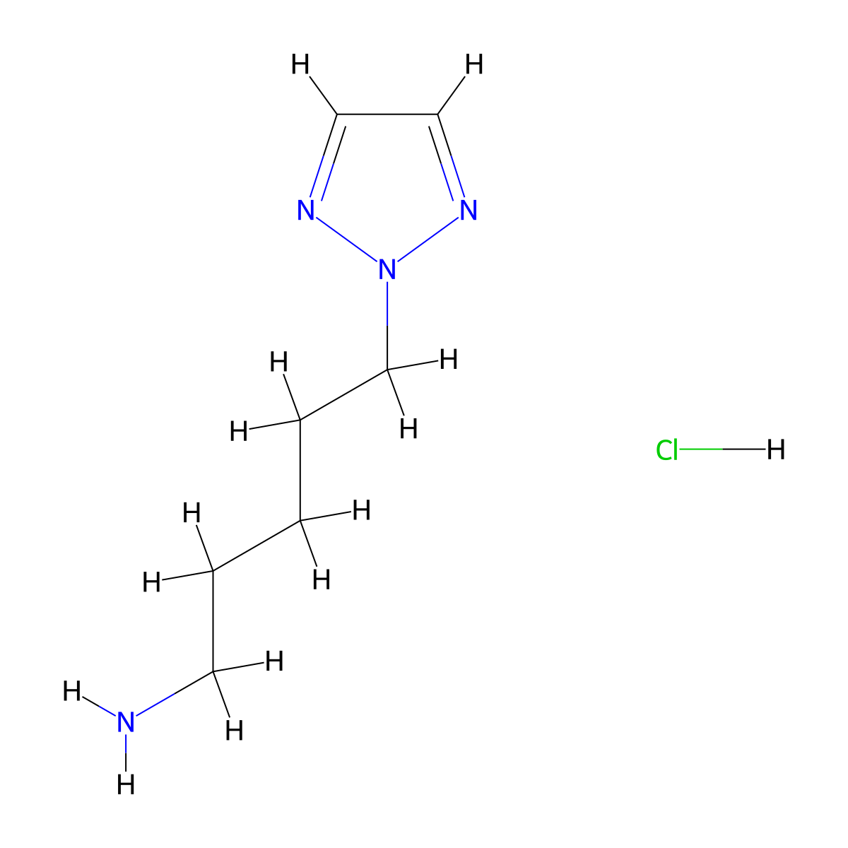 5-(2H-1,2,3-triazol-2-yl)pentan-1-amine hydrochloride molecular structure, CAS 1824273-94-0