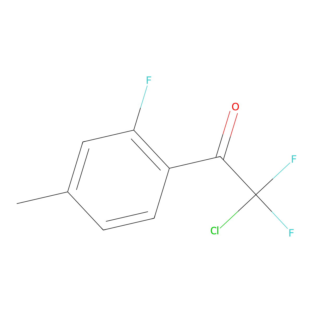 2-Chloro-2,2-difluoro-1-(2-fluoro-4-methylphenyl)ethanone molecular structure, CAS 1824274-11-4