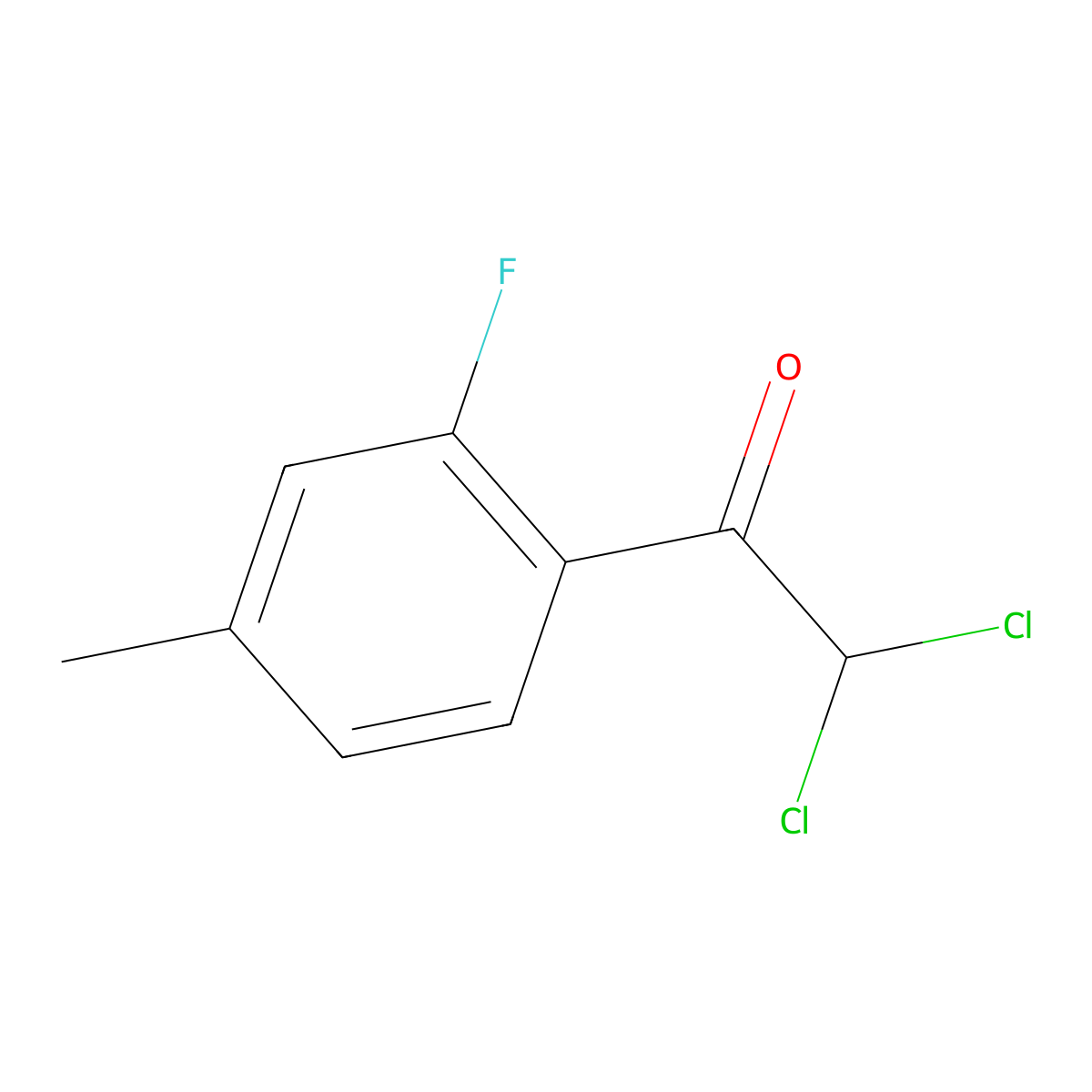 2,2-Dichloro-1-(2-fluoro-4-methylphenyl)ethanone molecular structure, CAS 1824274-20-5
