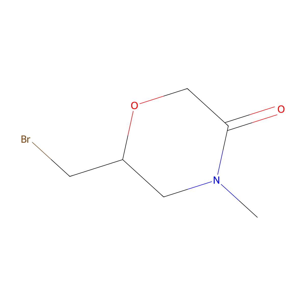 6-(Bromomethyl)-4-methylmorpholin-3-one molecular structure, CAS 1824274-68-1