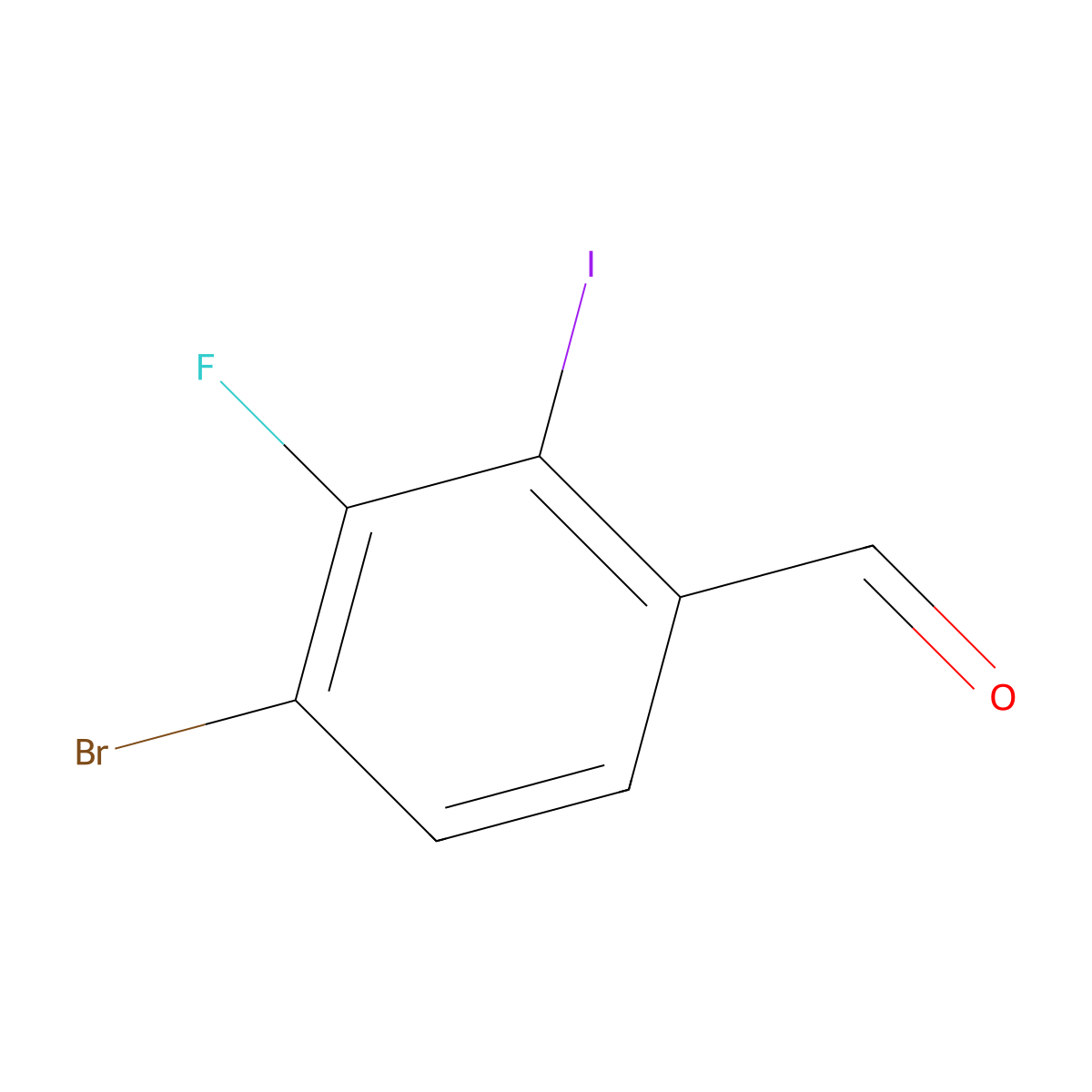 4-Bromo-3-fluoro-2-iodobenzaldehyde molecular structure, CAS 1824274-89-6