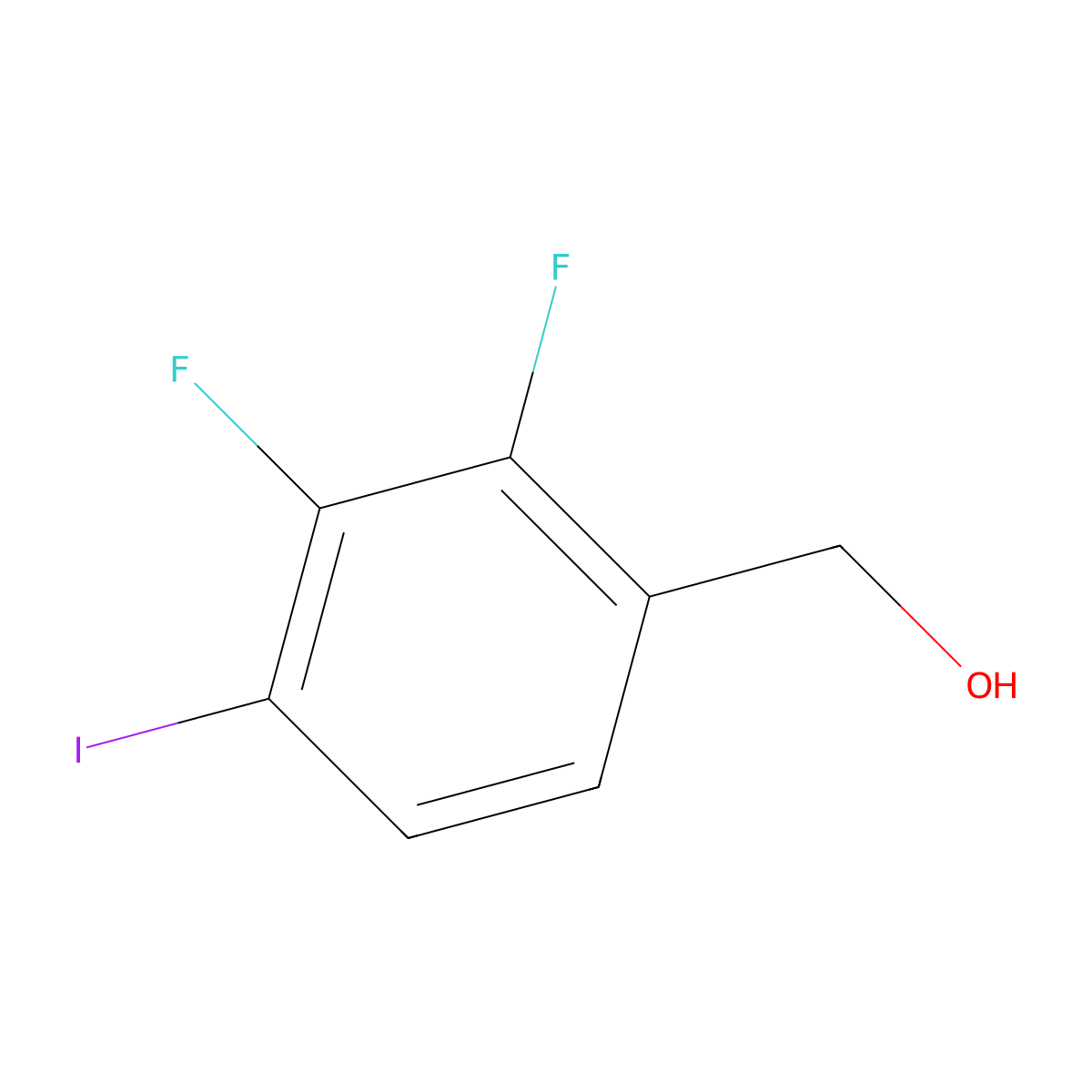 2,3-Difluoro-4-iodobenzyl alcohol molecular structure, CAS 1824275-10-6