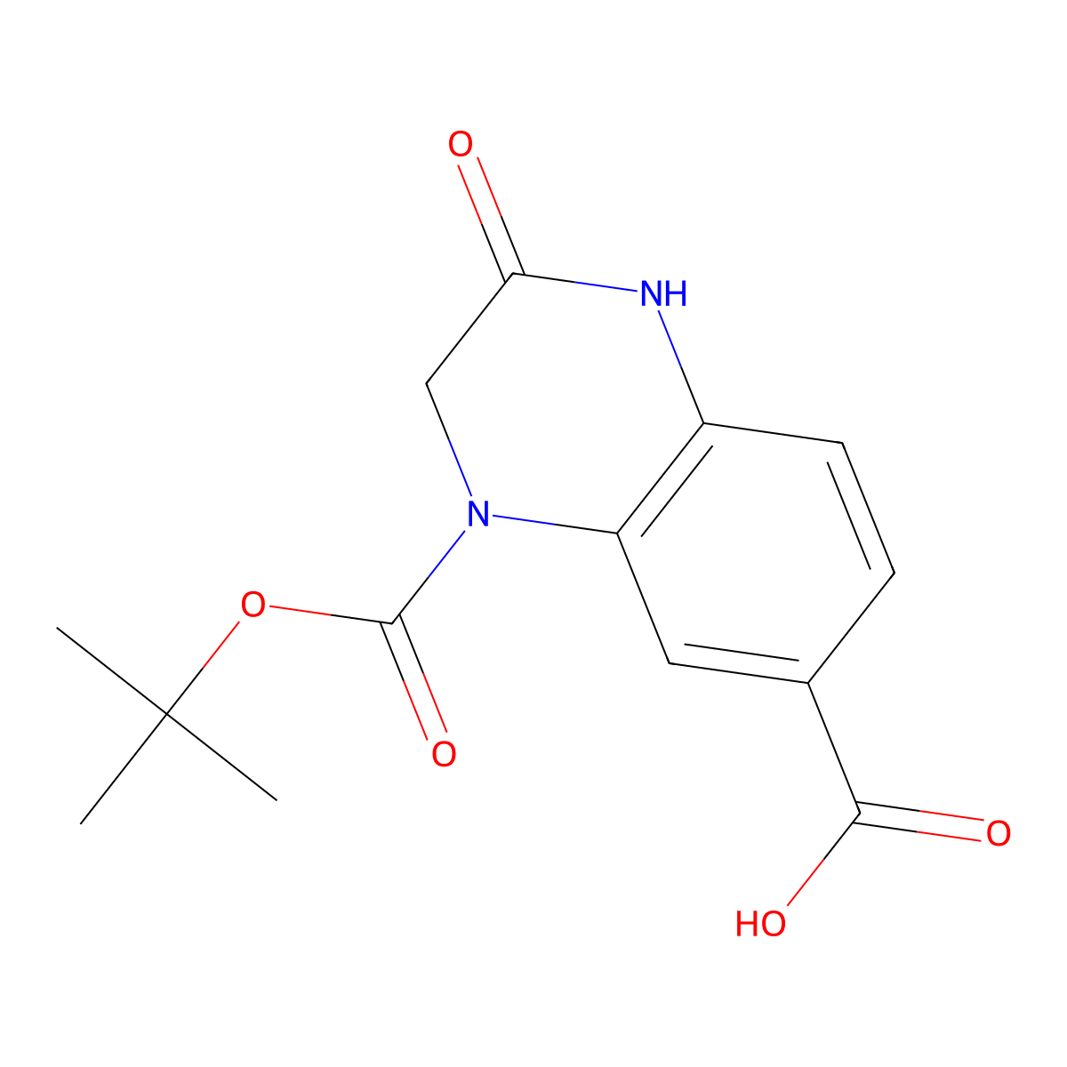 4-[(Tert-butoxy)carbonyl]-2-oxo-1,2,3,4-tetrahydroquinoxaline-6-carboxylic acid molecular structure, CAS 1824275-65-1
