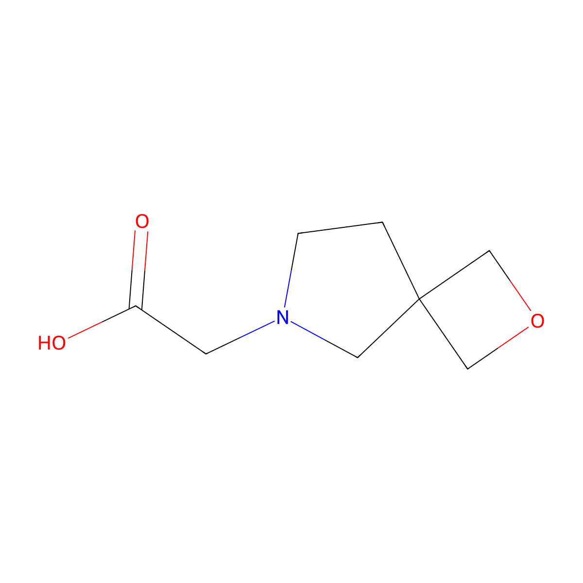 2-(2-Oxa-6-azaspiro[3.4]octan-6-yl)acetic acid molecular structure, CAS 1824275-71-9