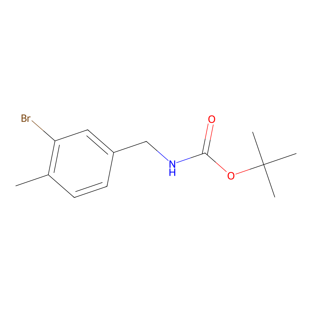 tert-butyl N-[(3-bromo-4-methylphenyl)methyl]carbamate molecular structure, CAS 1824275-97-9