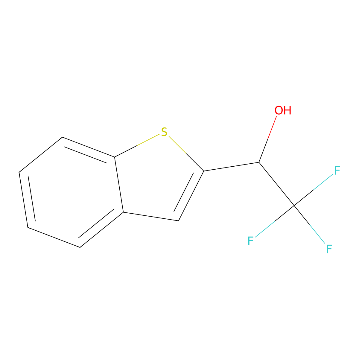 1-(1-Benzothiophen-2-yl)-2,2,2-trifluoroethan-1-ol molecular structure, CAS 1824276-33-6
