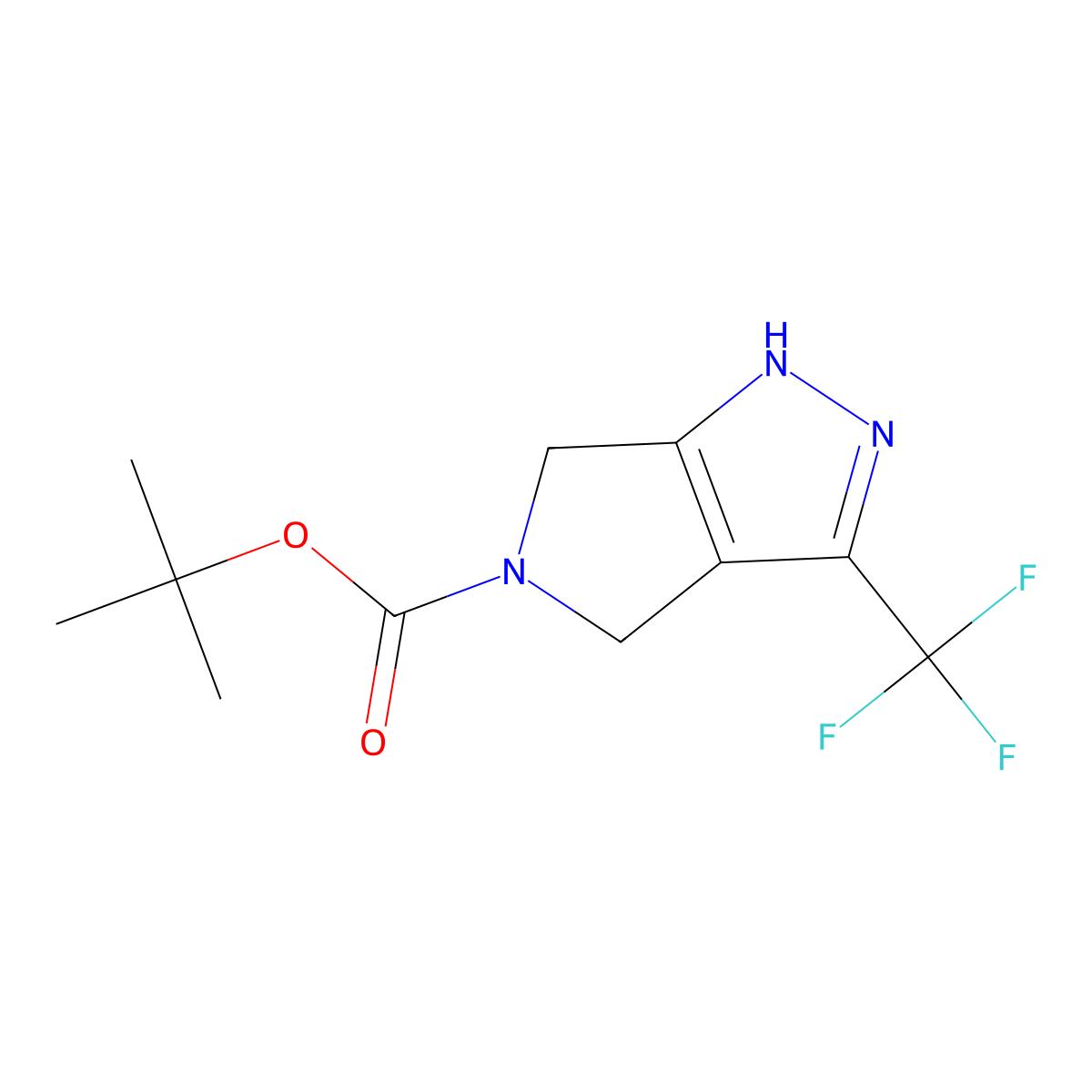 tert-Butyl 3-(trifluoromethyl)-4,6-dihydropyrrolo[3,4-c]pyrazole-5(1H)-carboxylate molecular structure, CAS 1824276-67-6
