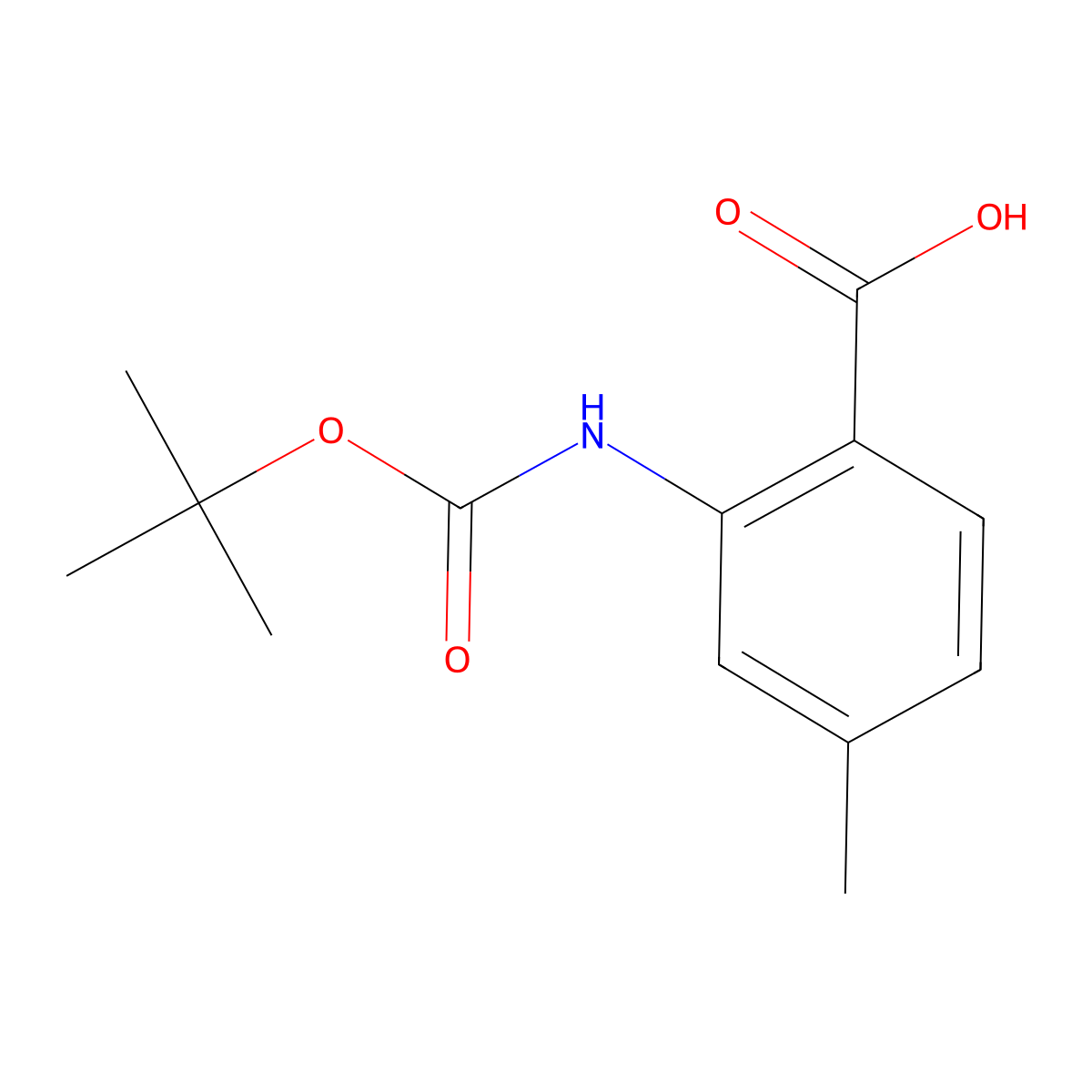2-{[(Tert-butoxy)carbonyl]amino}-4-methylbenzoic acid molecular structure, CAS 1824276-92-7