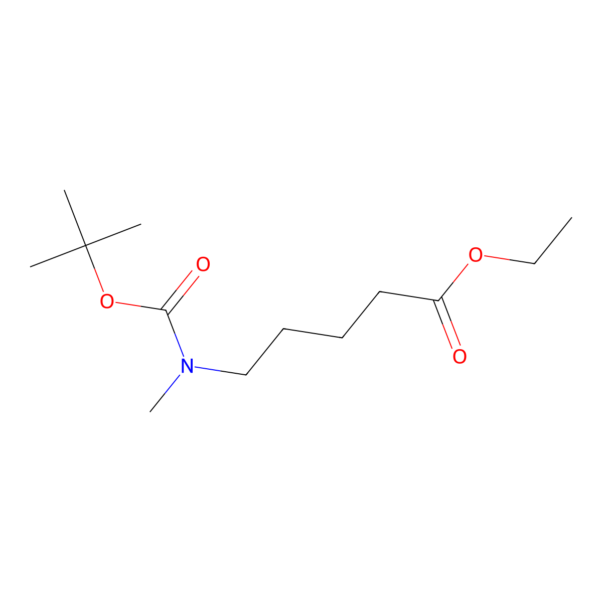 Ethyl 5-((tert-butoxycarbonyl)(methyl)amino)pentanoate molecular structure, CAS 1824277-98-6