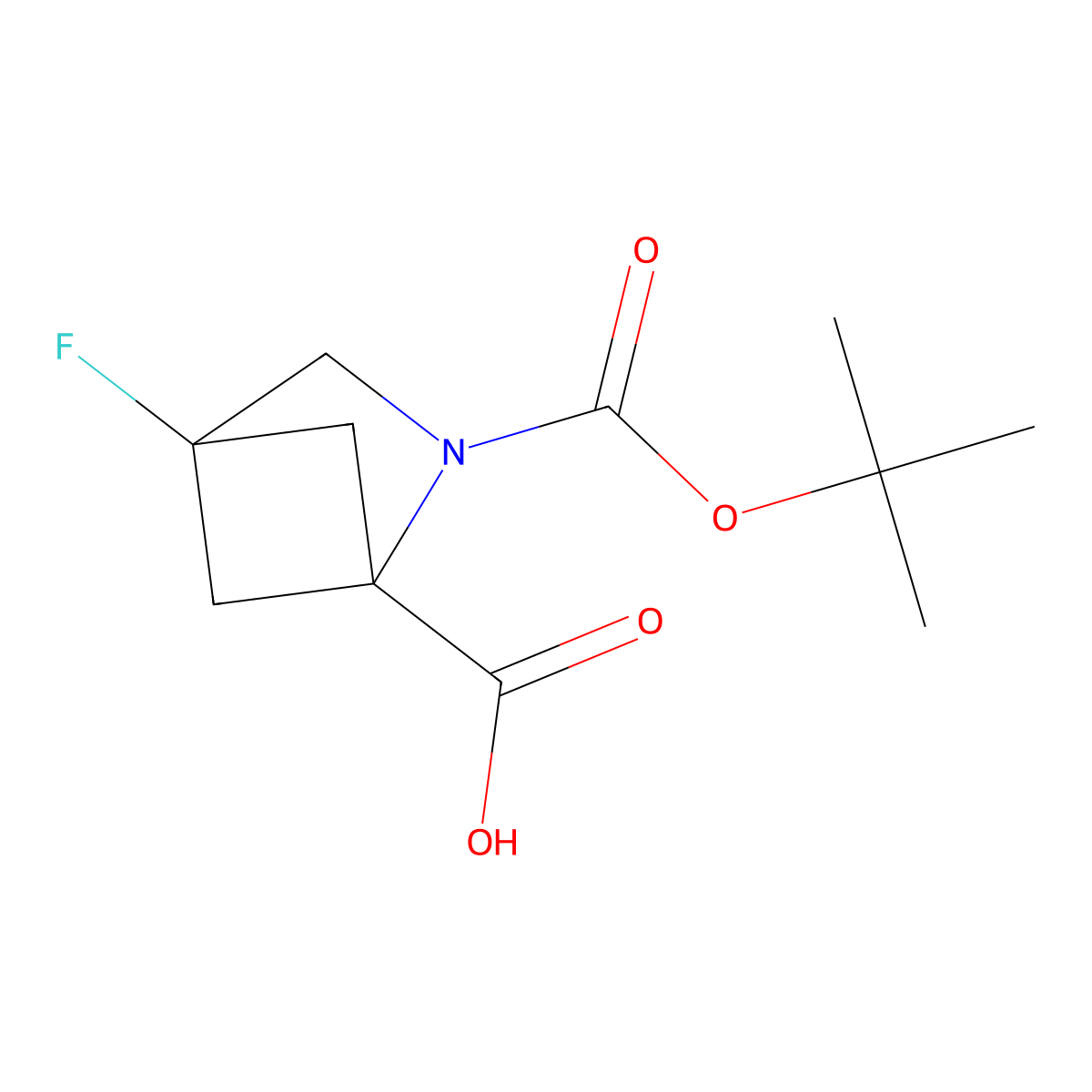 2-[(Tert-butoxy)carbonyl]-4-fluoro-2-azabicyclo[2.1.1]hexane-1-carboxylic acid molecular structure, CAS 1824278-88-7