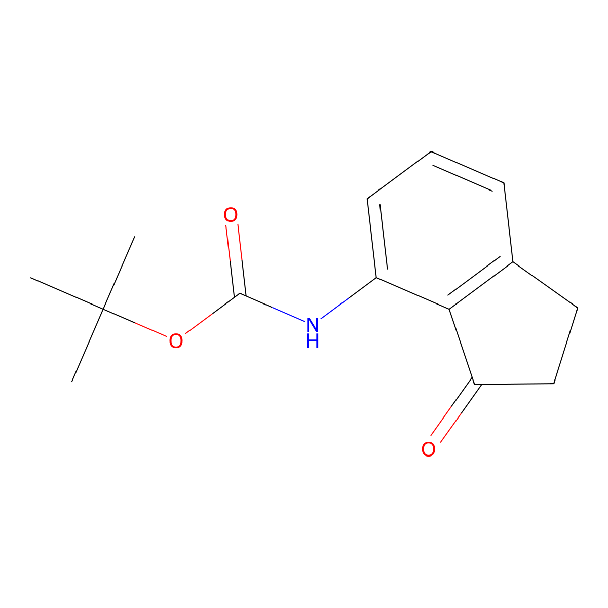 tert-butyl N-(3-oxo-2,3-dihydro-1H-inden-4-yl)carbamate molecular structure, CAS 1824279-00-6