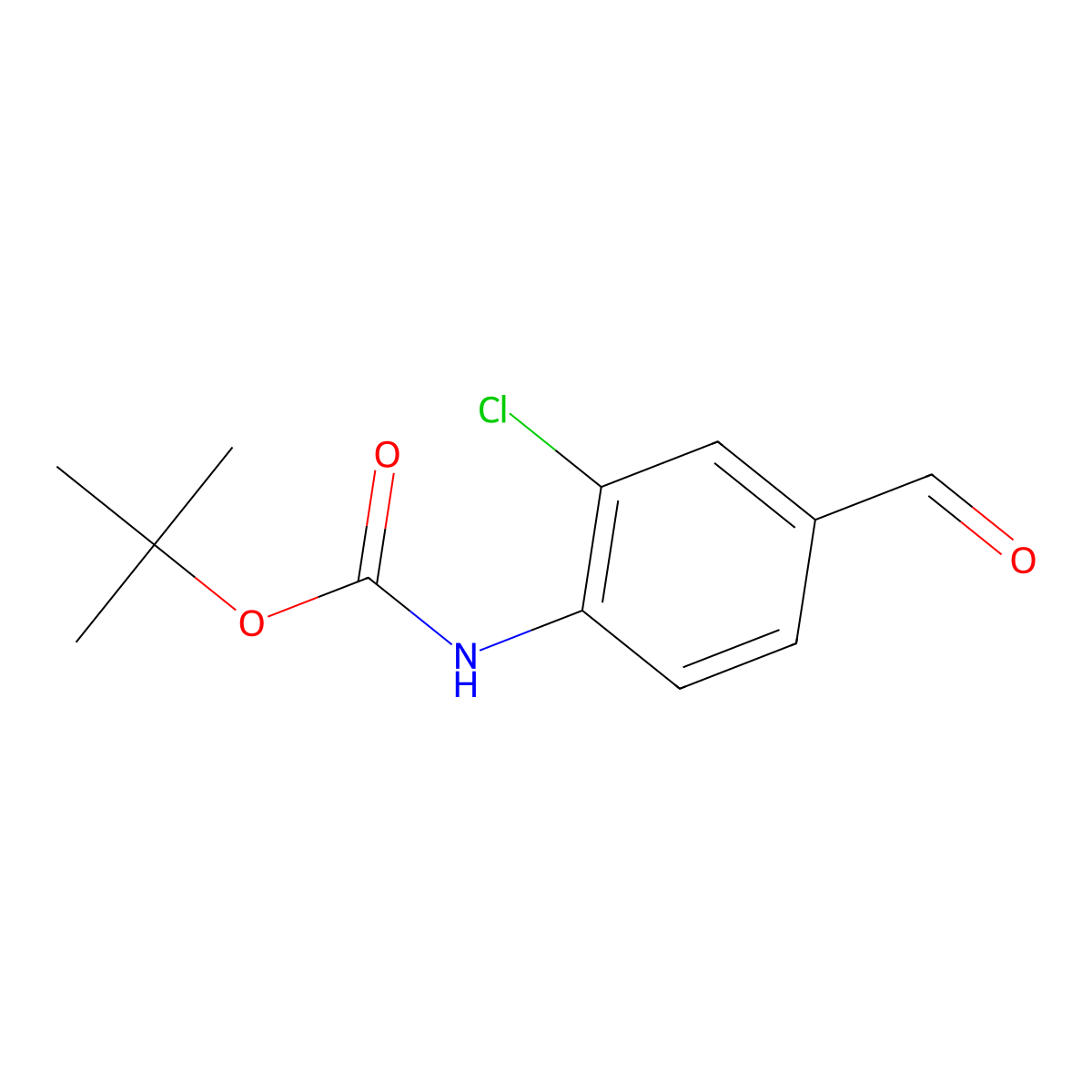 tert-butyl N-(2-chloro-4-formylphenyl)carbamate molecular structure, CAS 1824279-01-7