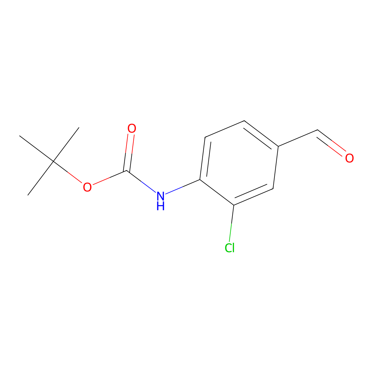 tert-butyl N-(2-chloro-4-formylphenyl)carbamate molecular structure, CAS 1824279-01-7