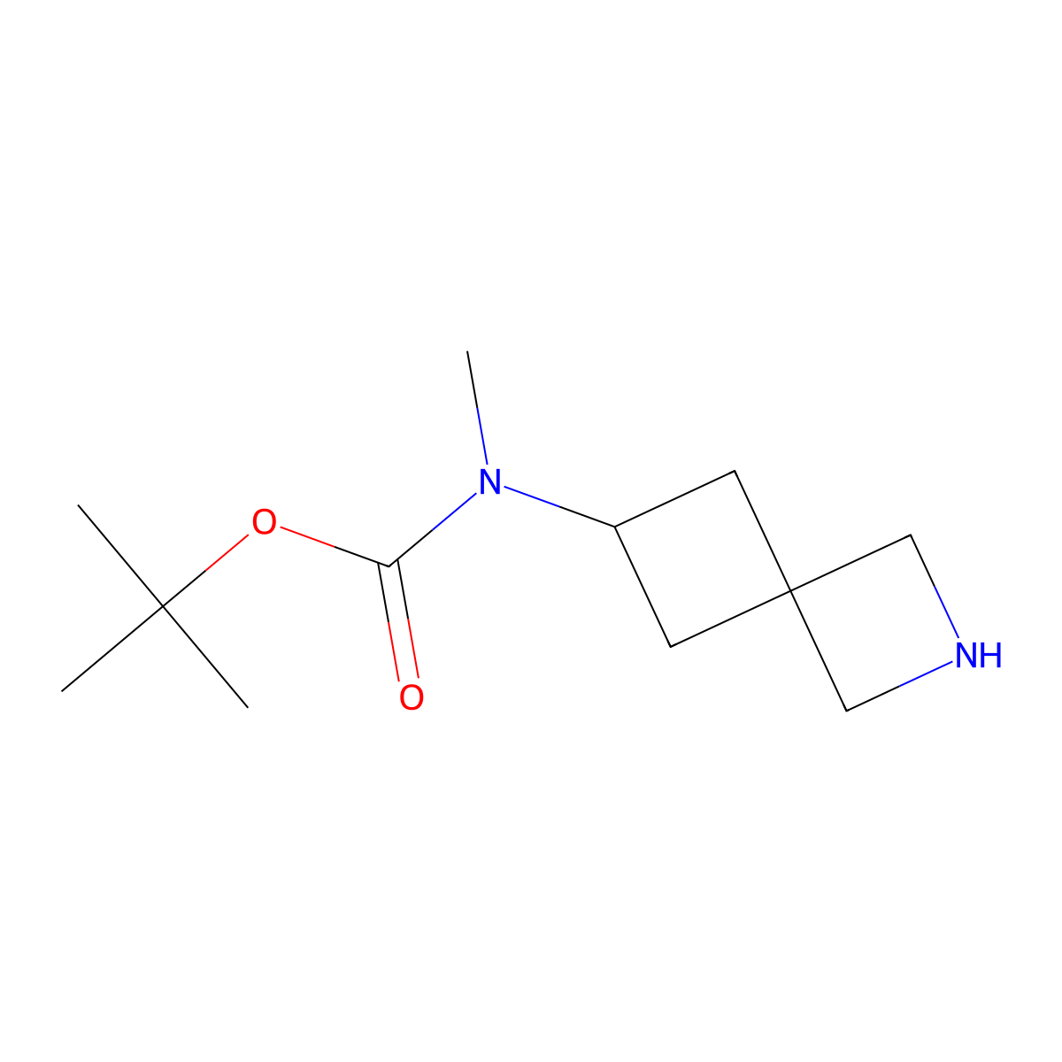 tert-Butyl N-{2-azaspiro[3.3]heptan-6-yl}-N-methylcarbamate molecular structure, CAS 1824279-25-5
