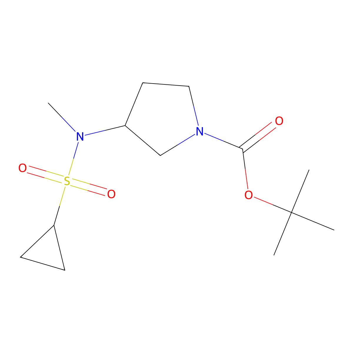 tert-butyl 3-(N-methylcyclopropanesulfonamido)pyrrolidine-1-carboxylate molecular structure, CAS 1824279-92-6
