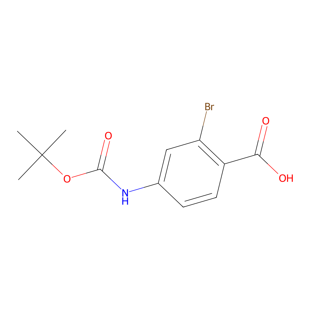 2-Bromo-4-{[(tert-butoxy)carbonyl]amino}benzoic acid molecular structure, CAS 1824280-05-8