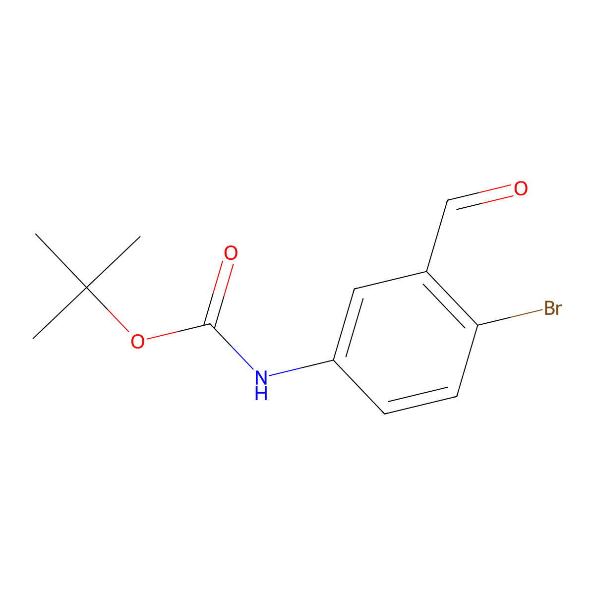 tert-butyl N-(4-bromo-3-formylphenyl)carbamate molecular structure, CAS 1824280-06-9