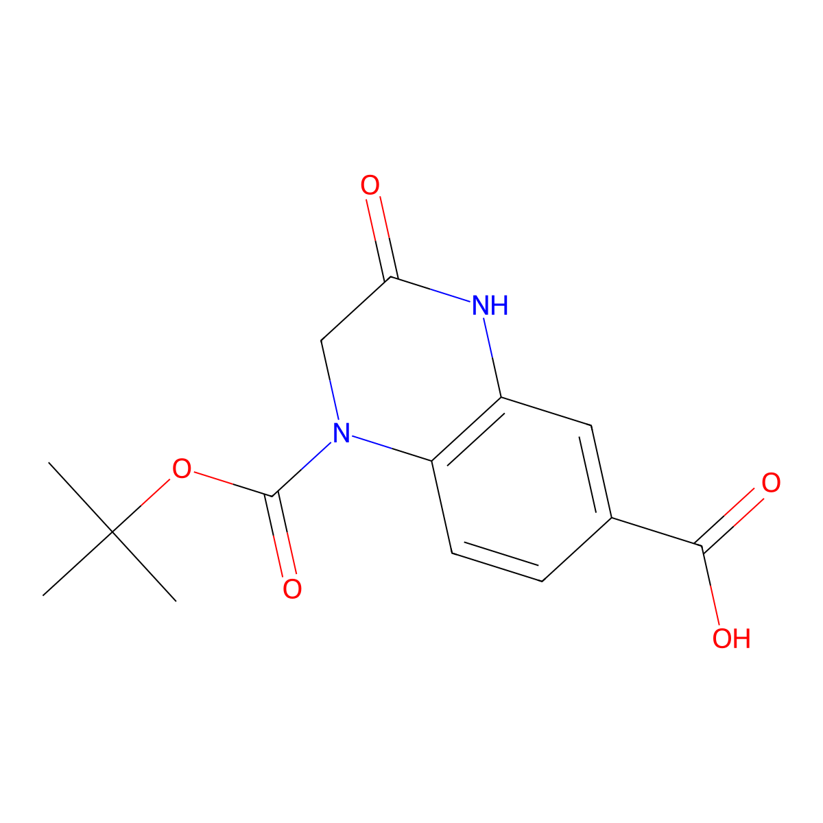 1-[(Tert-butoxy)carbonyl]-3-oxo-1,2,3,4-tetrahydroquinoxaline-6-carboxylic acid molecular structure, CAS 1824280-11-6