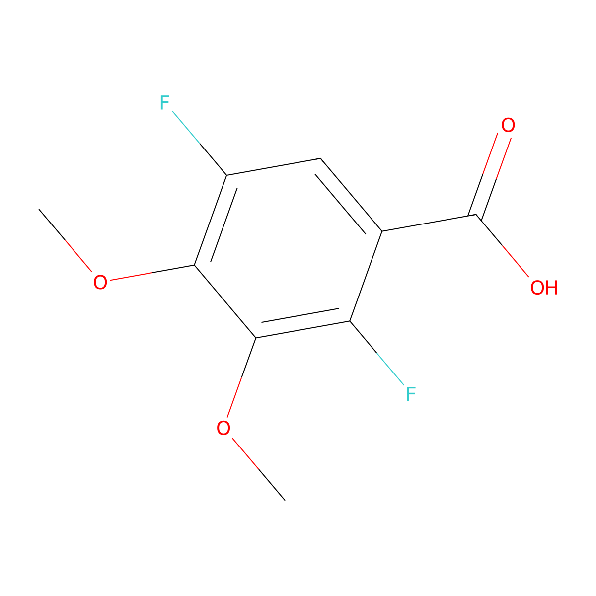 2,5-Difluoro-3,4-dimethoxybenzoic acid molecular structure, CAS 1824280-25-2