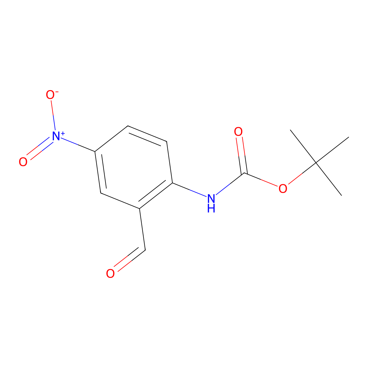 tert-butyl N-(2-formyl-4-nitrophenyl)carbamate molecular structure, CAS 1824281-00-6