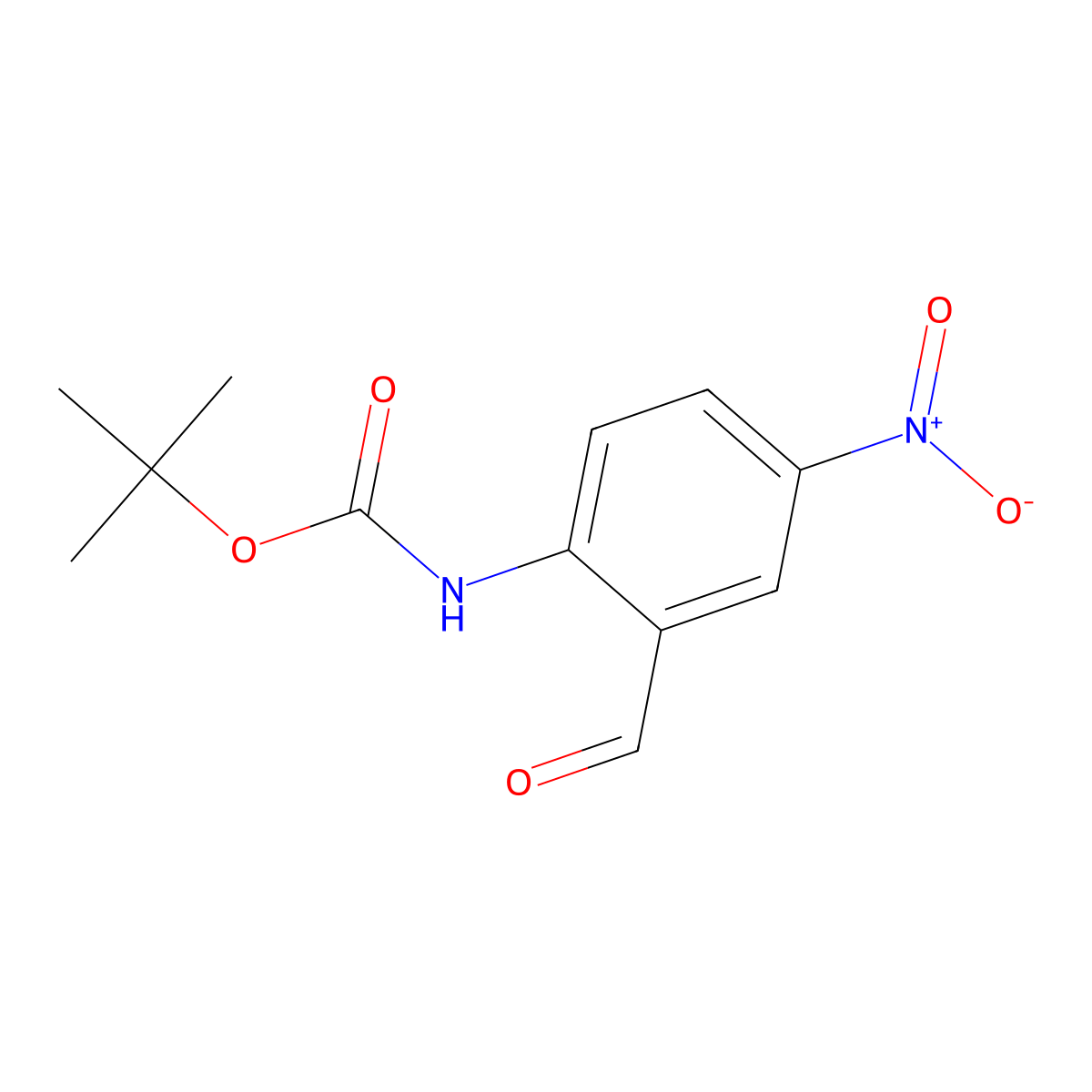 tert-butyl N-(2-formyl-4-nitrophenyl)carbamate molecular structure, CAS 1824281-00-6