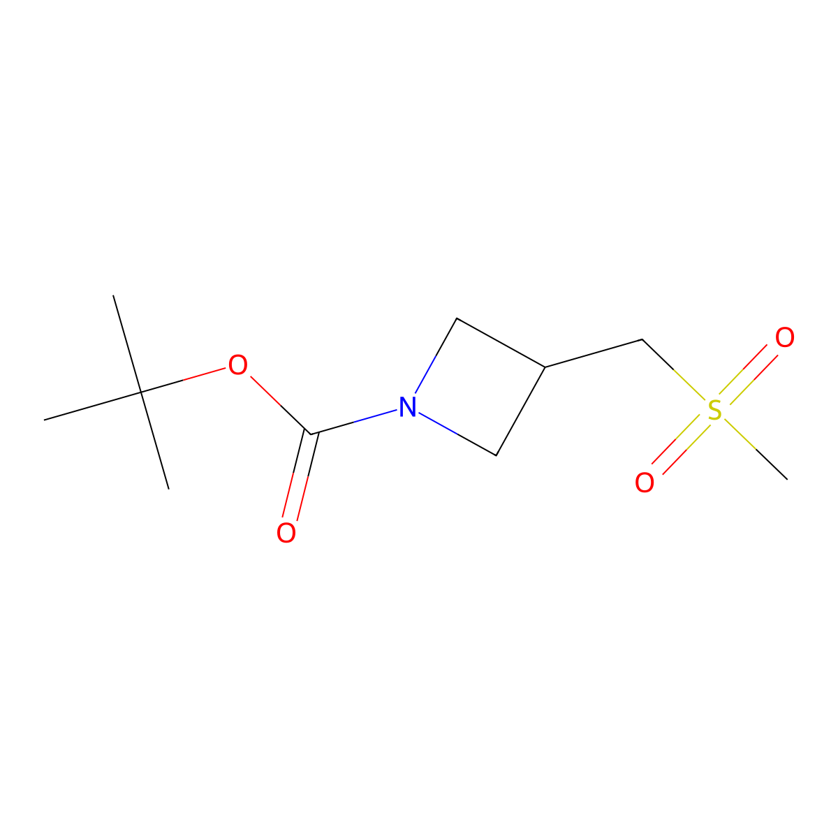 3-Methanesulfonylmethyl-azetidine-1-carboxylic acid tert-butyl ester molecular structure, CAS 1824281-15-3